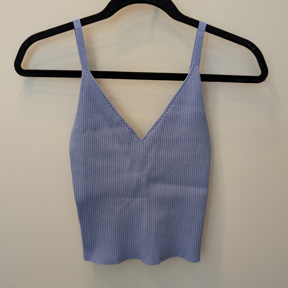 Aritzia Wilfred Lavender Ribbed Knit Cami Top